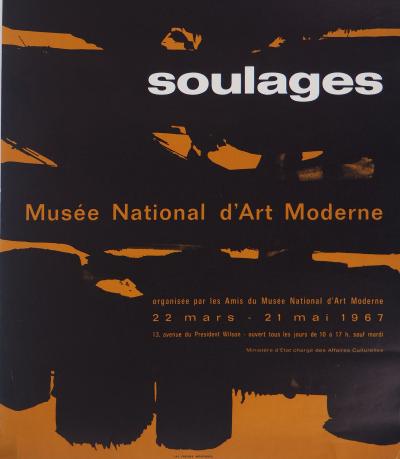 Pierre SOULAGES - Composition noir et or, 1967 - Lithographie 2