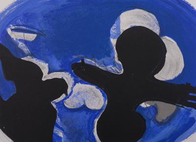 Georges BRAQUE - Oiseaux Noirs sur fond bleu, 1955 - Lithographie originale 2