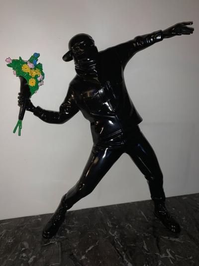Banksy (after) - Flower Thrower Black Black 2
