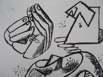 LE CORBUSIER : Unité, Mains et Symbole Infini, 1965 - Gravure originale Signée 2