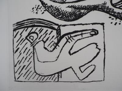 LE CORBUSIER : Unité, Mains et Symbole Infini, 1965 - Gravure originale Signée 2