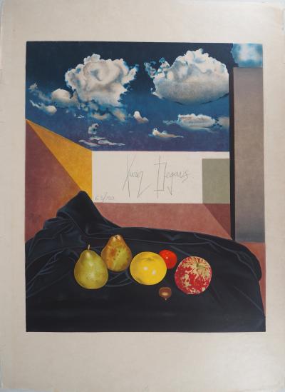 Xavier DEGANS : Nature morte surréaliste - Lithographie originale signée 2