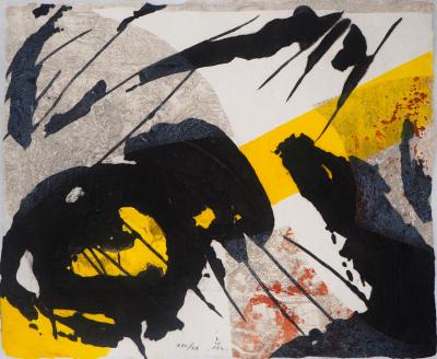 LIONEL : L'Origine du jaune - Gravure en carborundum signée 2