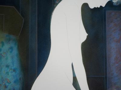 Guy RIBES - Nu au clair de lune - Lithographie originale signée 2