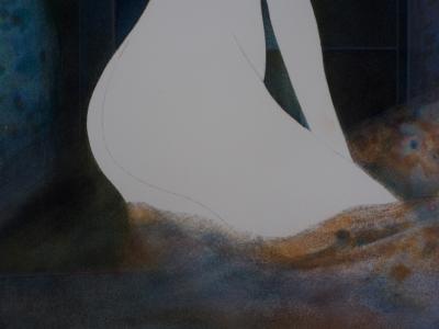 Guy RIBES - Nu au clair de lune - Lithographie originale signée 2