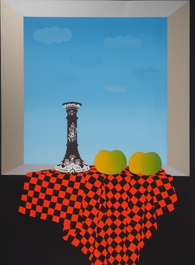 Omer RESIC : Hommage à Cézanne, Deux pommes, Lithographie originale signée 2