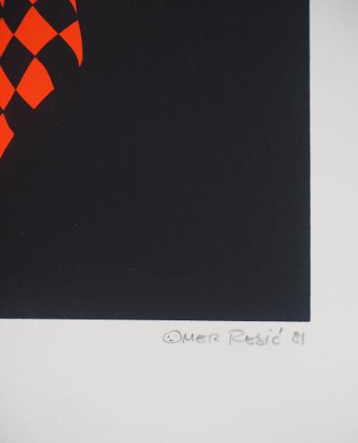 Omer RESIC : Hommage à Cézanne, Deux pommes, Lithographie originale signée 2
