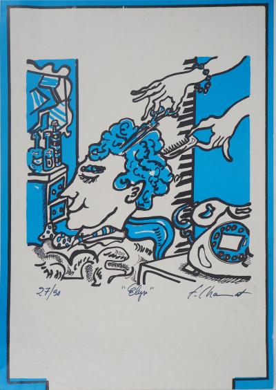 Frédéric CHARMAT : Elyse (Chez le coiffeur) -  Sérigraphie originale signée 2