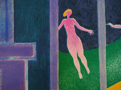 Albert ZAVARO : Trois femmes, Joie, Danse et Fleurs - Lithographie Originale Signée 2