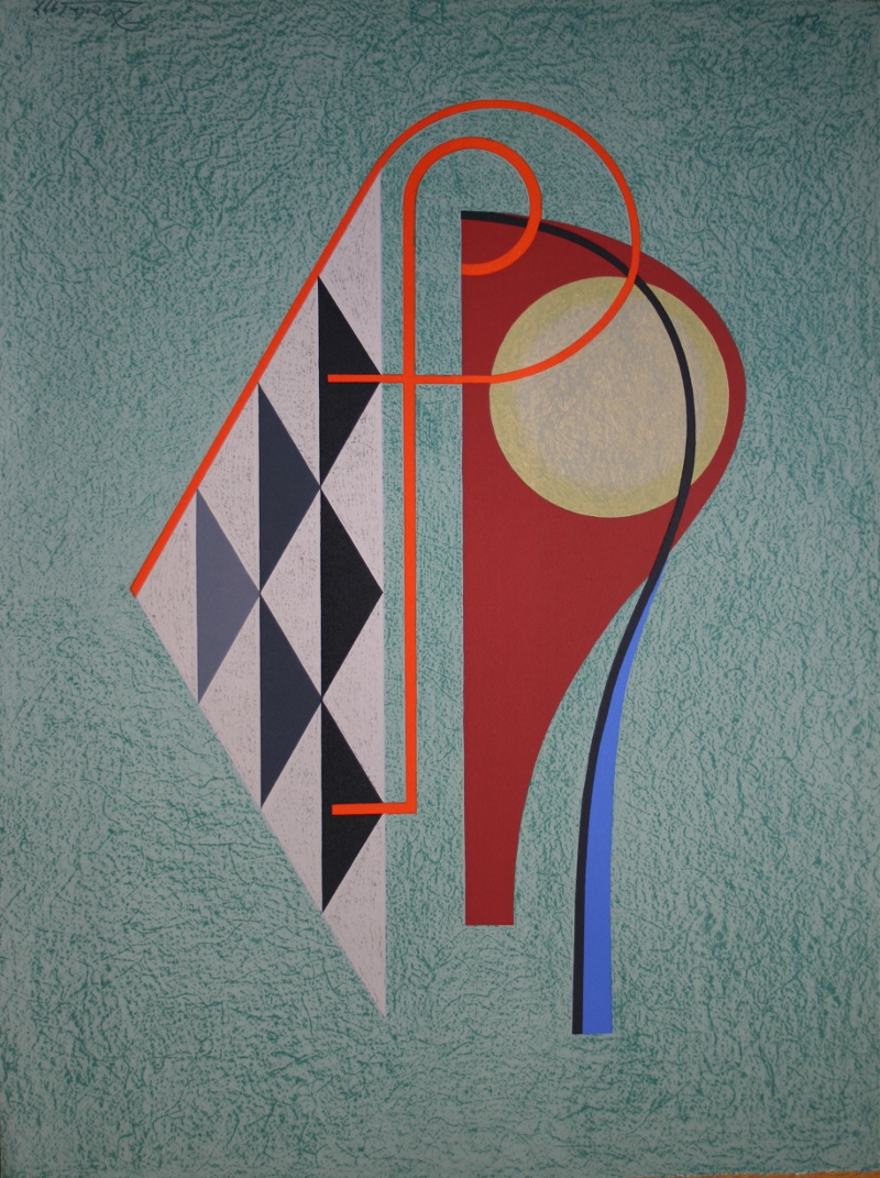 César Domela セザール・ドメラ 作品集 彫刻 アート 洋書 César DOMELA - Composition - Handsigned silkscreen - Post