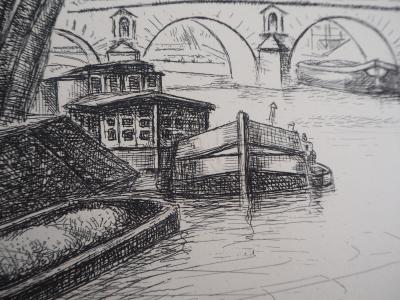 Robert LOTIRON : L’île Saint Louis - 1937 - Gravure Originale 2