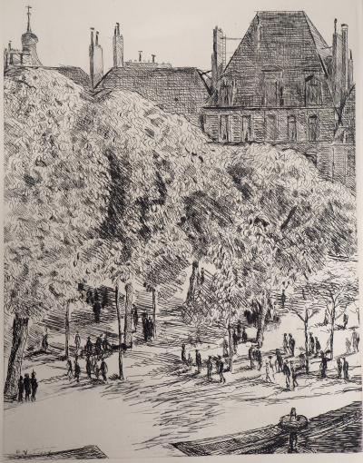 George DUFRENOY : Place des Vosges,1937 - Gravure Originale Signée 2