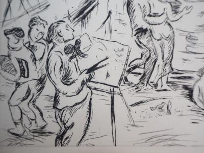 Othon FRIESZ : Fontaine du Jardin du Luxembourg - 1937 - Gravure Originale Signée 2