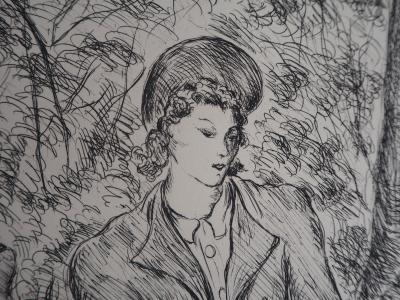 Luc-Albert MOREAU : Jardins de Paris - 1937 - Gravure Originale Signée 2