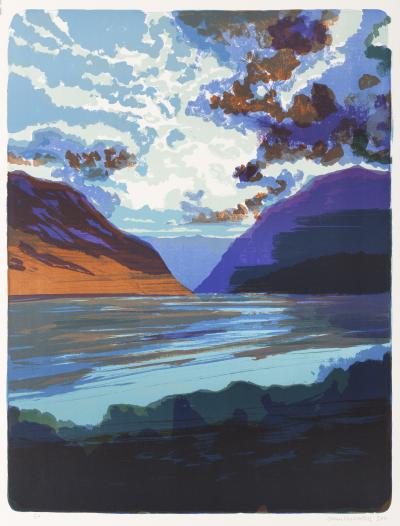 Olivier MASMONTEIL - Paysage 2017 (Hawea. NZ), 2017 - Lithographie signée et numérotée 2