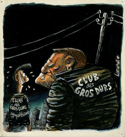 Manu LARCENET - Club des Gros Dur - Dessin à l’encre et aquarelle 2