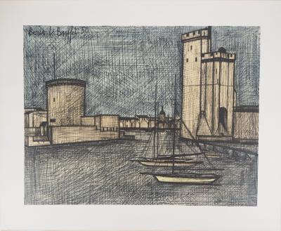Bernard BUFFET : Le port de la Rochelle - Lithographie signée 2