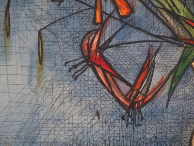 Bernard BUFFET : Bouquet de fleurs - Lithographie signée 2