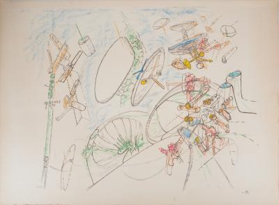 Roberto MATTA : Machinerie - Lithographie originale signée 2