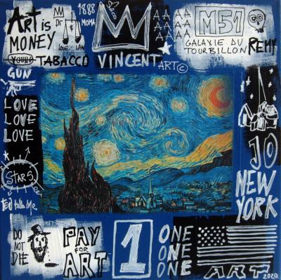 SPACO - Ciel étoilé  M51, 2020 - Technique mixte sur toile 2