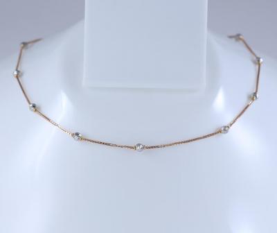 Chaîne de collier en or rose et blanc 2