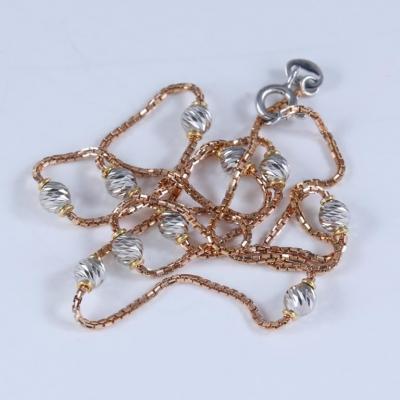 Chaîne de collier en or rose et blanc 2