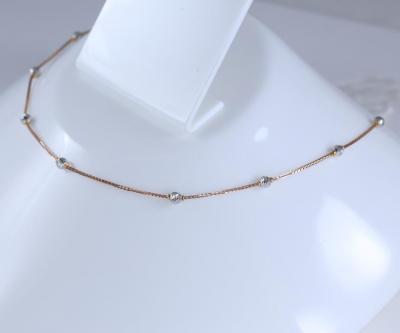 Chaîne de collier en or rose et blanc 2