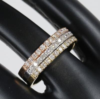 Bague en or jaune et pavage de diamants 2