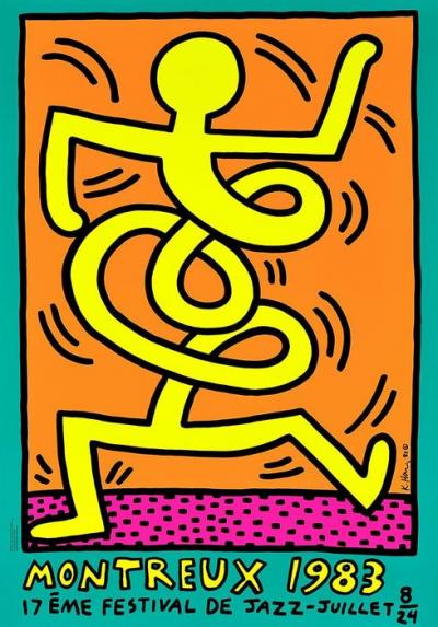 Keith HARING - Montreux Jazz Festival, 1983 Green Edge - Sérigraphie originale 2