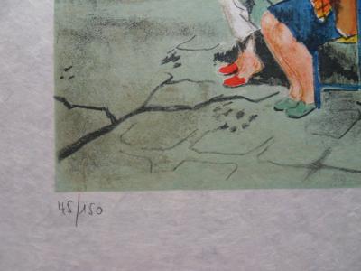 Victor VIKO : Au pied de l’escalier - Lithographie originale signée et numérotée 2