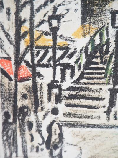 Robert SAVARY - Paris, Canal Saint Martin - Lithographie originale signée 2