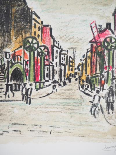 Robert SAVARY - Paris, Canal Saint Martin - Lithographie originale signée 2