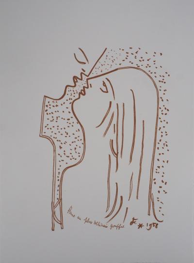 Jean COCTEAU - Le baiser - Lithographie Originale Signée 2