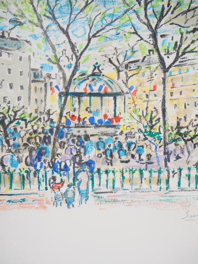 Robert SAVARY : Paris, le Kiosque place de la Nation - Lithographie originale signée 2