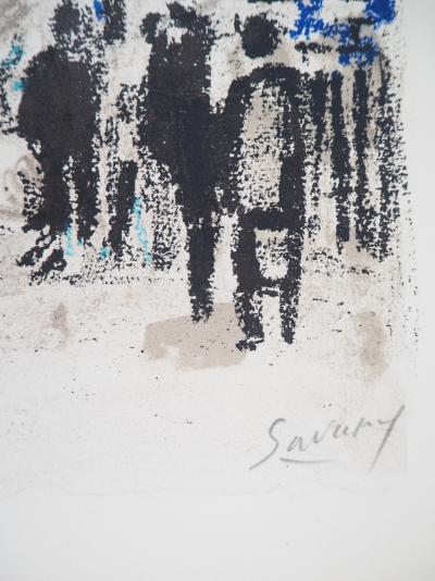 Robert SAVARY : Paris, Vers Saint Lazare - Lithographie originale signée 2