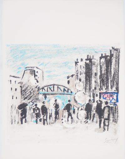 Robert SAVARY : Paris, Vers Saint Lazare - Lithographie originale signée 2