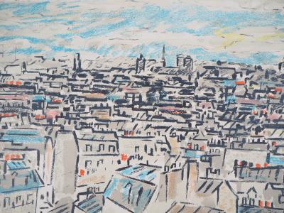 Robert SAVARY : Les toits de Paris - Lithographie originale signée 2