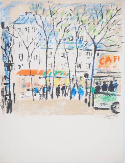 Robert SAVARY : Derrière Montmartre - 1969 - Lithographie originale signée 2