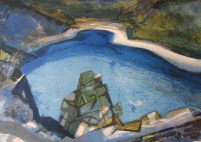 Camille HILAIRE : Le Lac de la Lauch - Lithographie signée au crayon 2