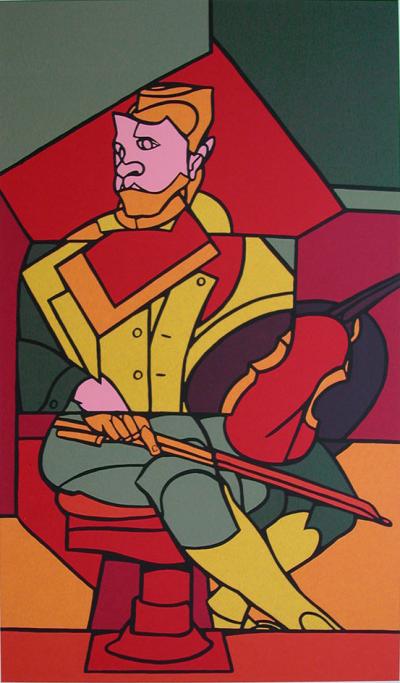Valério ADAMI - Le musicien - Sérigraphie originale signée au crayon 2
