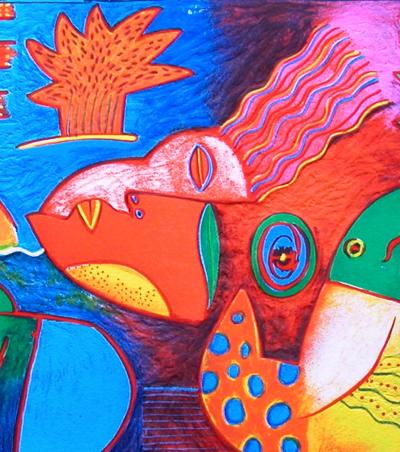 Clemens BRIELS - Islas flottantes del Caribes - Lithographie originale signée 2