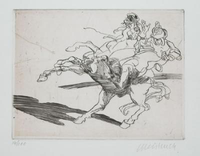 Claude WEISBUCH - Cavalier, 2005 - Gravure originale 2
