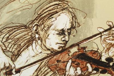 Claude WEISBUCH - Passacaille pour violon solo - Lithographie originale signée au crayon 2