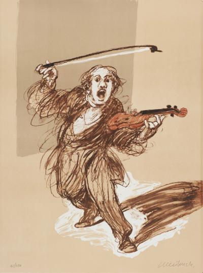 Claude WEISBUCH - L’archet rebelle - Lithographie originale signée au crayon 2