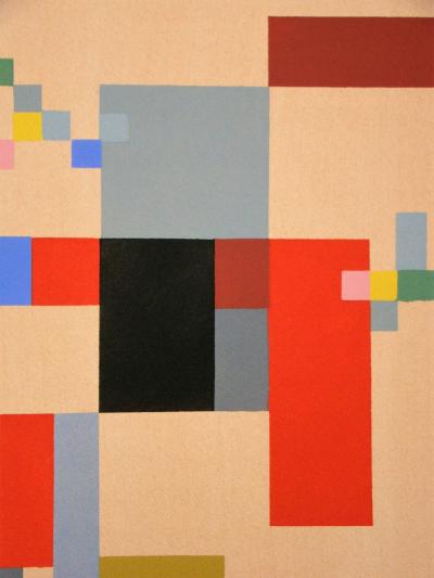 Sophie TAEUBER-ARP (d’après) - Composition verticale-horizontale sur fond blanc, 1956 - Pochoir 2