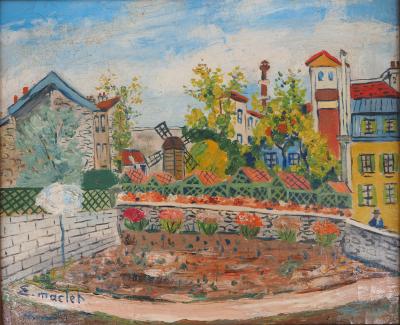 Elisée MACLET - Le Maquis à Montmartre et le moulin à poivre - Huile sur toile Signée 2