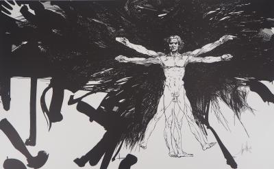 Raymond MORETTI : Hommage à Léonard de Vinci - Lithographie originale signée 2