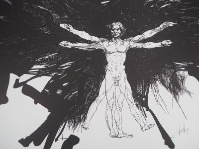 Raymond MORETTI : Hommage à Léonard de Vinci - Lithographie originale signée 2