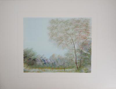 Guy RIBES: Friedlicher Wald - Original Aquarell 2