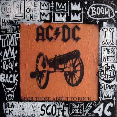 SPACO - ACDC Devil Rock, 2020 - Mixed media painting 2